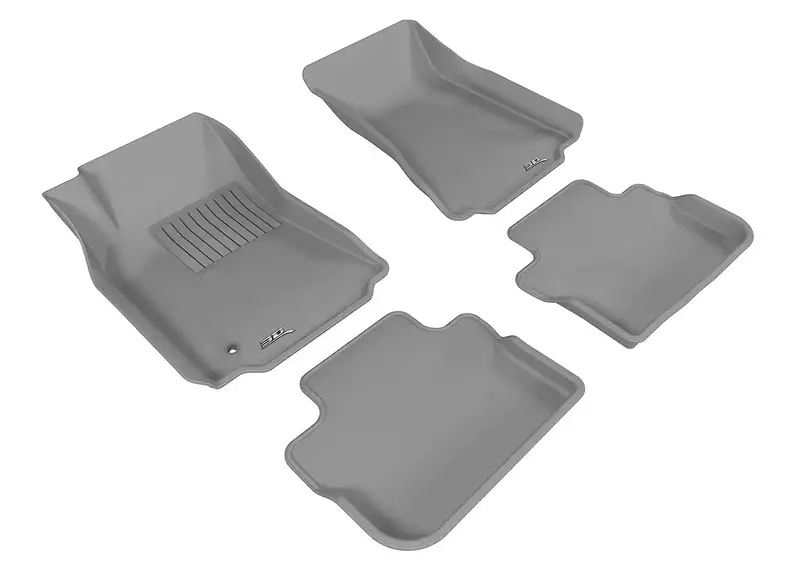 3D Maxpider Kagu Gray All-Weather Floor Mat Set – 4-Piece (Front & Rear Rows) 1
