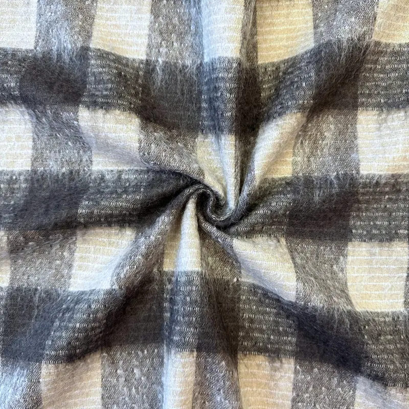 Anthracite And Grey Buffalo Check Mohair Blend 1