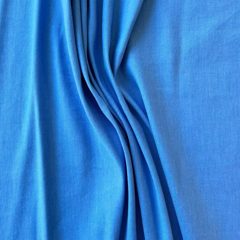 Azura Blue Panama Stretch Fabric 1