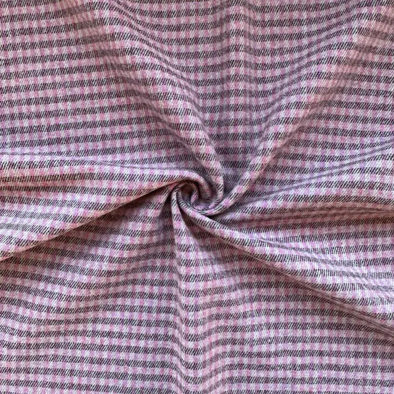 Berry-Tone Vichy Check Flannel Fabric 1