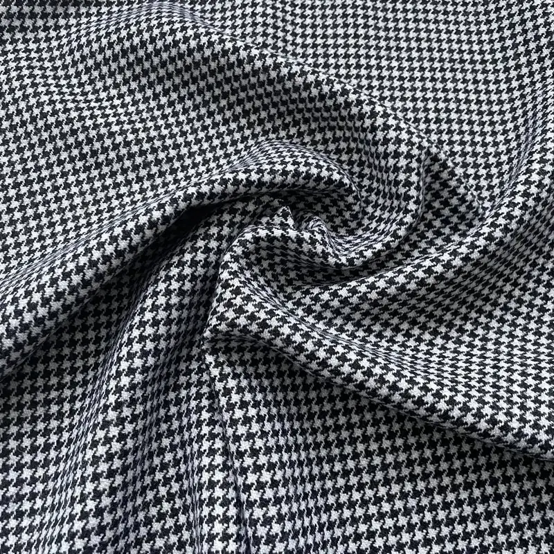 Black-And-White Pepita Check Tweed Fabric 1