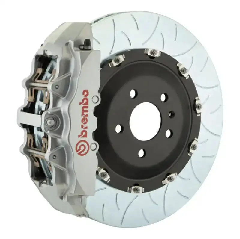 Brembo Front Gt Big Brake Kit For 2007–2018 Jeep Wrangler & Unlimited: 6-Piston Cast Calipers, 380X34Mm Slotted Two-Piece Rotors (Type 3 Silver Finish) 1