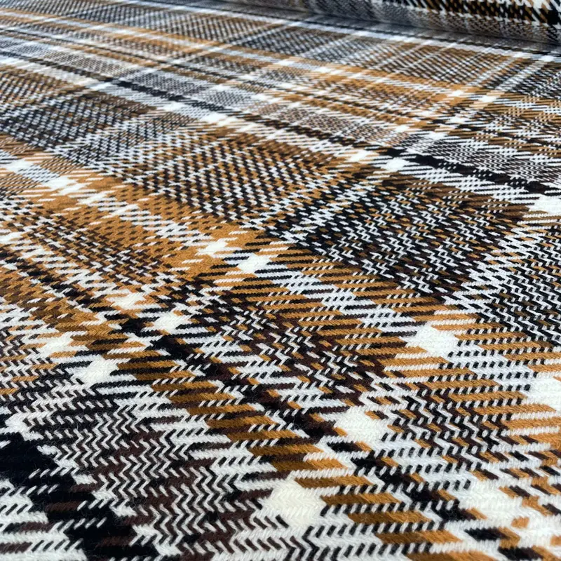 German Tweed Fabric – Plaid In Anise Green 1