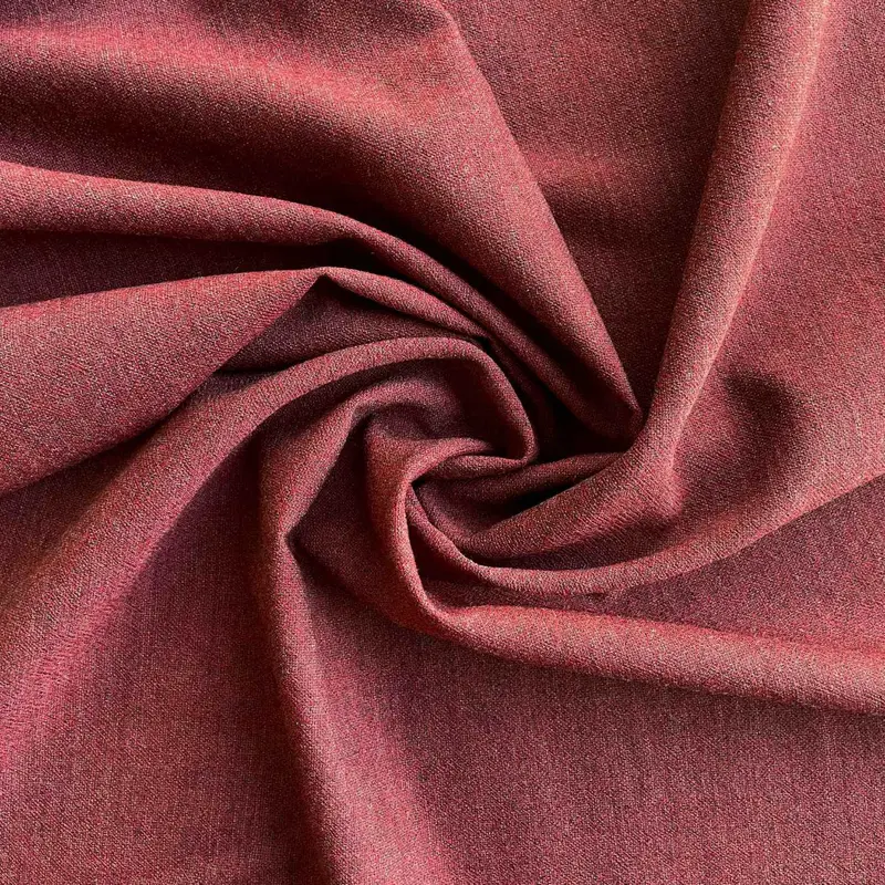 Washable Wool Blend Fabric In Pomegranate Shade 1