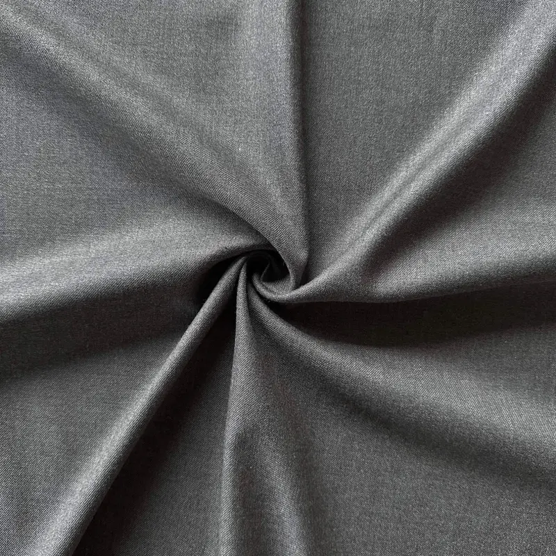 Wool-Tencel Blend Fabric In Charcoal Grey 1