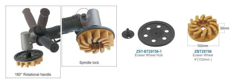Zbt29756 4-Inch Rubber Eraser Wheel For Surface Prep 1