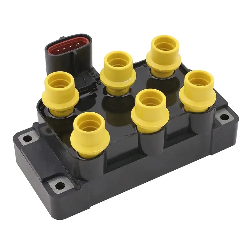 Accel Supercoil 6-Tower Edis Ignition Coil – Yellow Housing, Vertical Plug Design 1