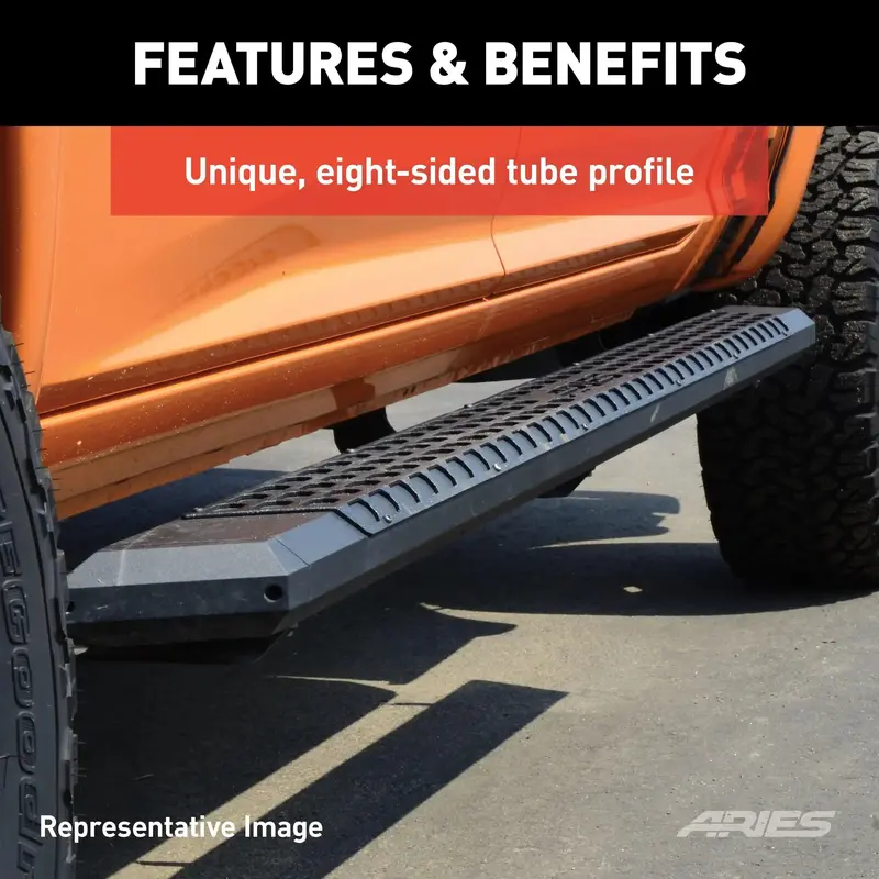 Aries 2556023 Advantedge Side Bars – 5.5" X 85" Black Aluminum Step Rails For Select Toyota Tacoma Models 1