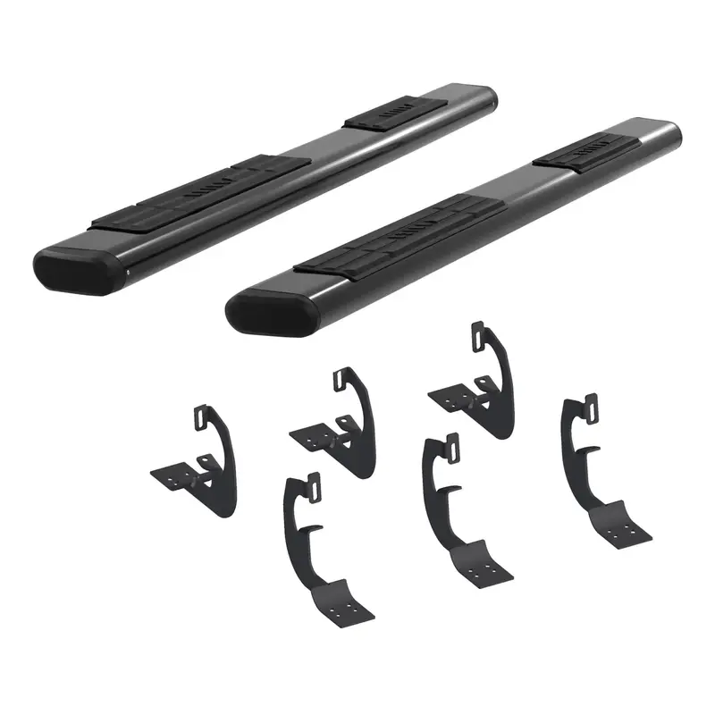 Aries 6" X 75" Oval Side Bars – Matte Black Aluminum Step Rails For Select Chevrolet & Gmc Trucks 1