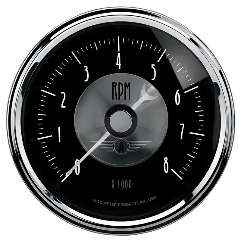 Autometer Prestige Black Diamond 3-3/8" Tachometer – 8,000 Rpm In-Dash Gauge 1