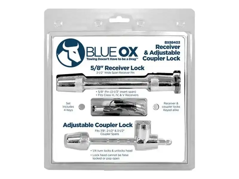Blue Ox Bx88403 Coupler Lock Kit – Pin-Style Receiver Lock With 5/8-Inch X 3.5-Inch Shank 1