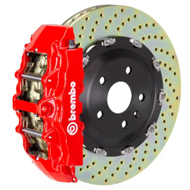 Brembo Gt Big Brake Kit For 2004–2007 Nissan Armada/Qx56/Titan – Front, 8-Piston Calipers, 380X34Mm Two-Piece Drilled Rotors (Red) 1