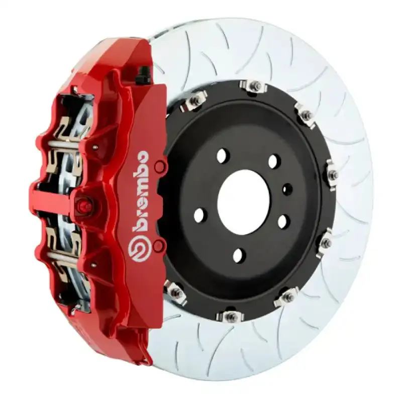 Brembo Gt Big Brake Kit For 2015–2023 Ford Mustang Gt/V6/Ecoboost – Front, 6-Piston Calipers, 380X34Mm Two-Piece Slotted Rotors (Type 3 – Red) 1