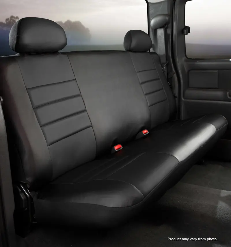 Fia Sl60 Series Leatherlite Rear Seat Cover (Sl62-47) – Black/Black With Red Stitching, Custom Fit 1