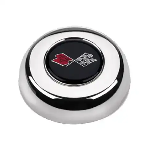 Grant 5632 Chrome Horn Button – Classic Vette-Style Steering Wheel Accents 1