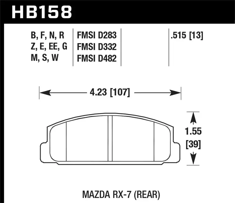 Hawk Dtc-30 High-Performance Brake Pads – 0.515" Thickness For Track & Street Use 1