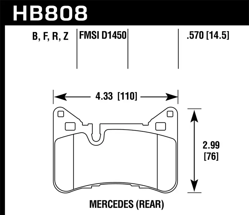 Hawk Hps Hb808F.570 High-Performance Disc Brake Pads – 0.570" Thickness 1