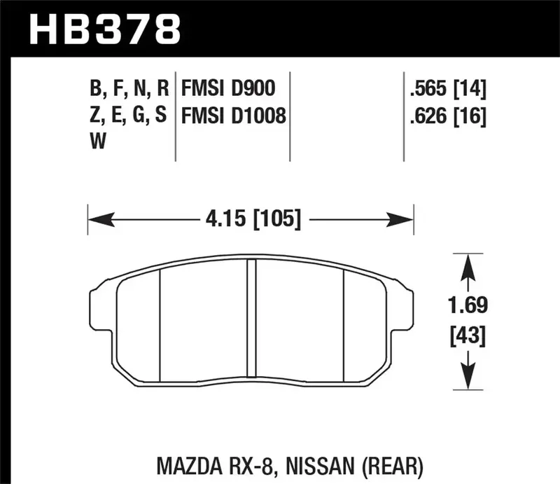 Hawk Performance Hb378R.565 Street Race Brake Pads – 0.565-Inch Thickness For High-Performance Braking 1