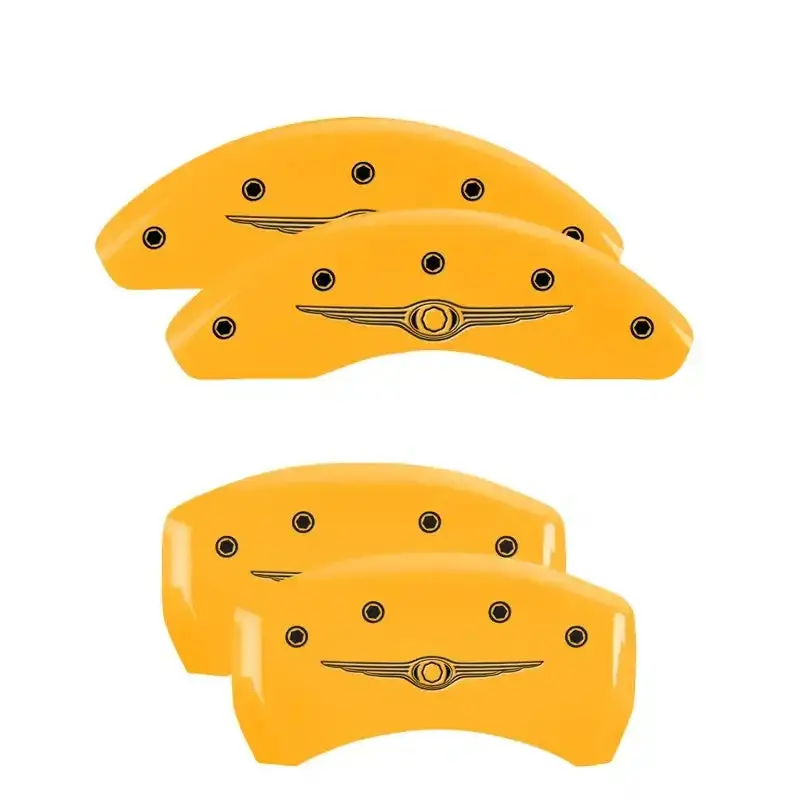 Mgp Engraved Caliper Covers For 2008 Chrysler Pt Cruiser – Yellow Finish With Black Charcoal Accents 1