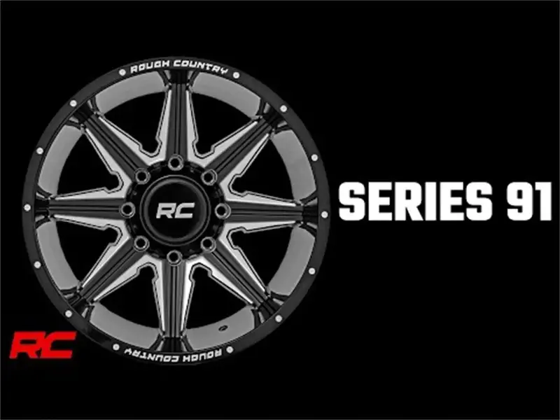 Rough Country One-Piece Series 91 Alloy Wheel – 20X12, 6X5.5 Bolt Pattern, 2600 Lb Load Rating 1